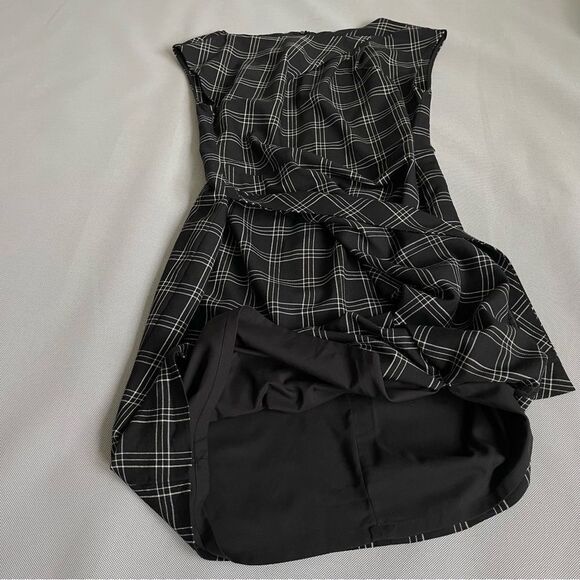WORTH Black Plaid Sheath Wool Blend Sleeveless Dress Women’s Size 6 - Picture 3 of 9